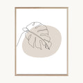 Cuadro Boho Hoja Minimal Beige Natural