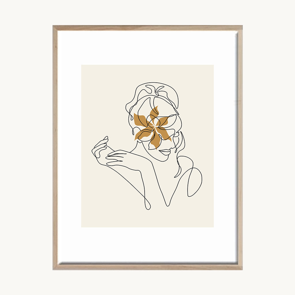 Cuadro Boho Figura Botánica Suave