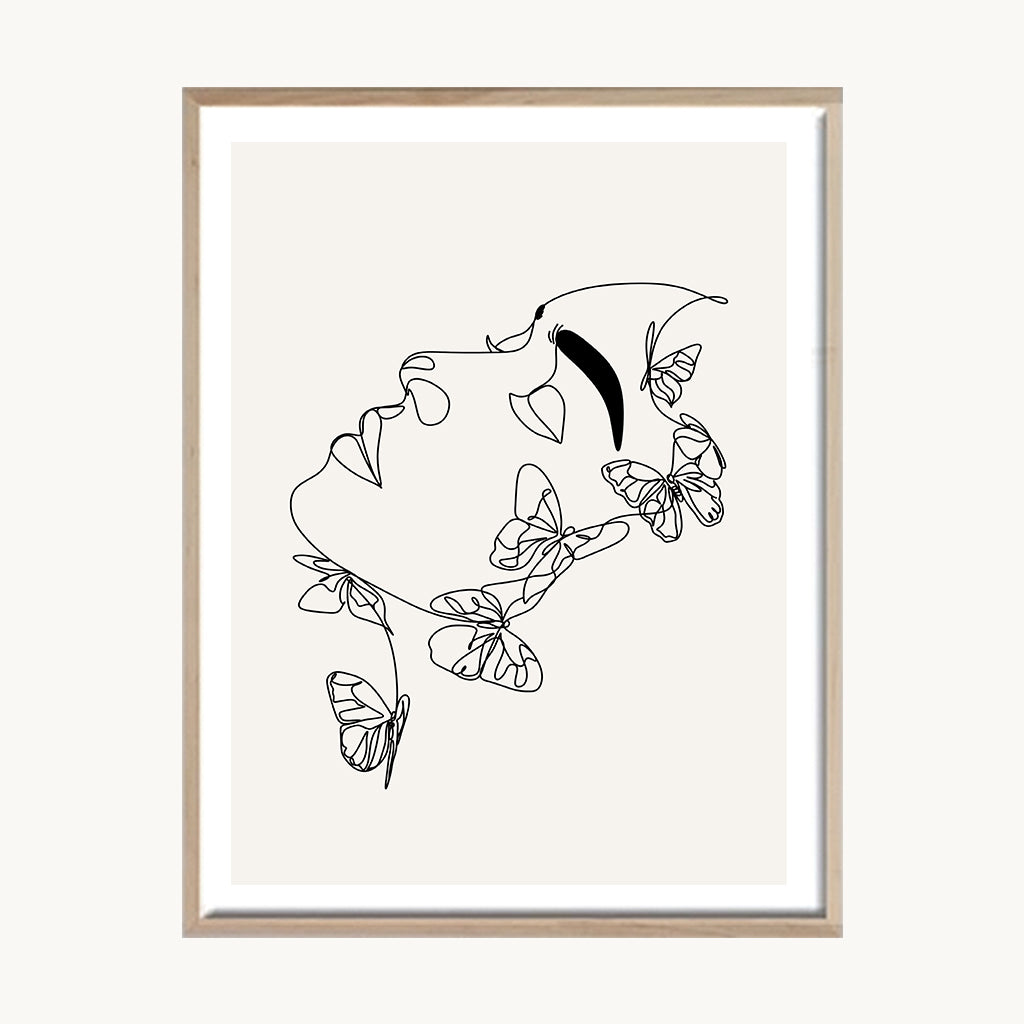Set Cuadros Tríptico Figuras Dibujo Lineal Boho