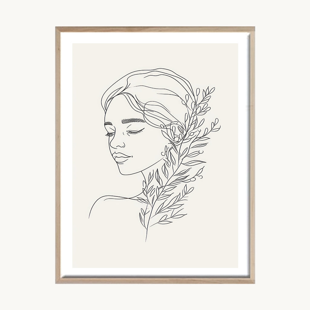 Cuadro Boho Perfil Femenino