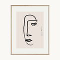 Cuadro Boho Rostro Abstracto Línea Continua