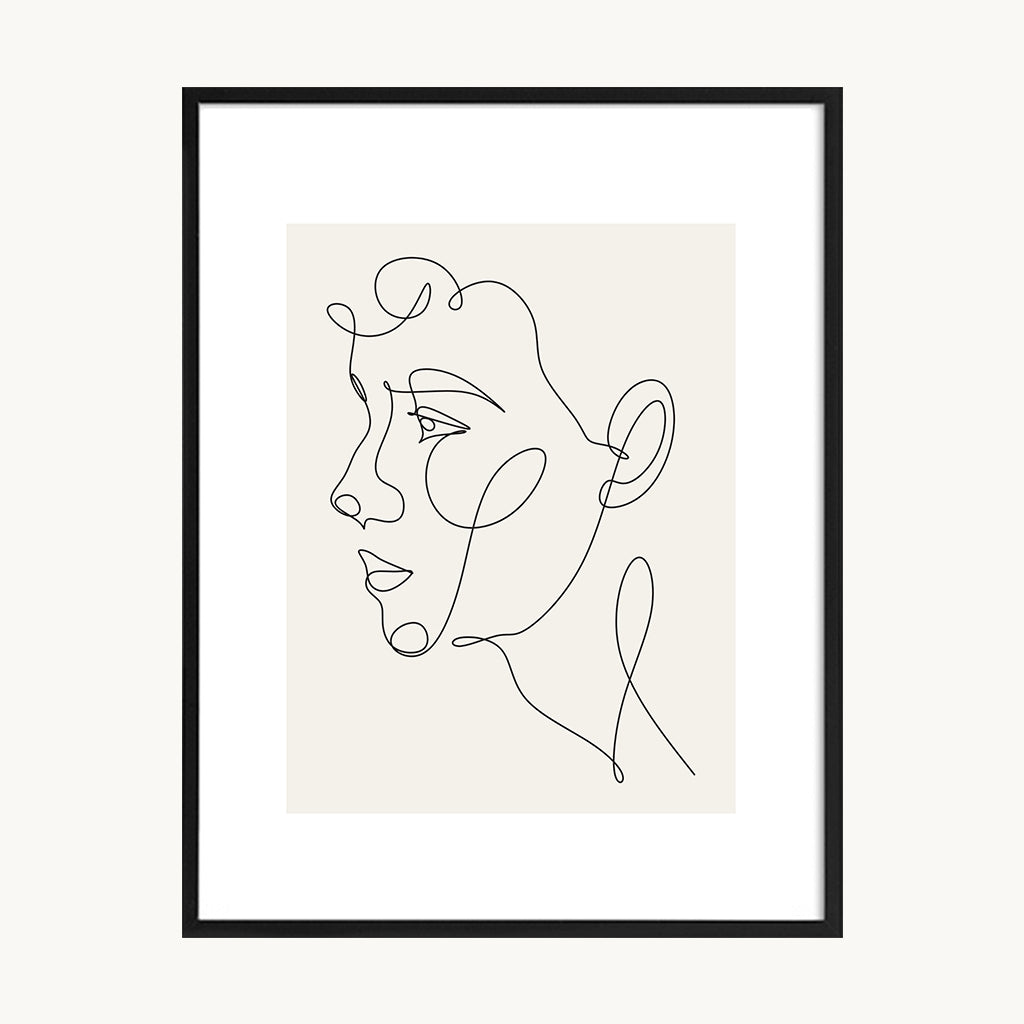 Cuadro Rostro Lineal Boho Minimal