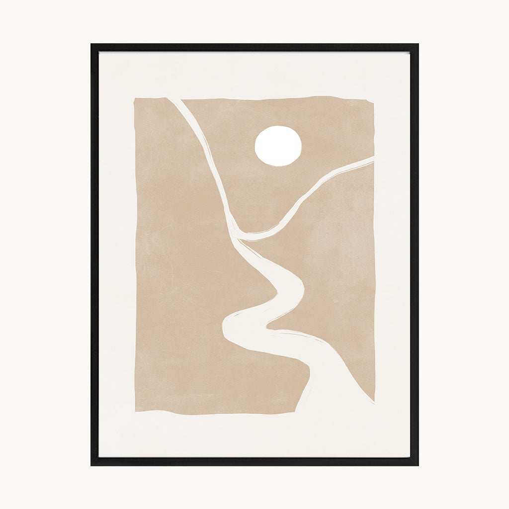 Cuadro Boho Silueta Paisaje Beige