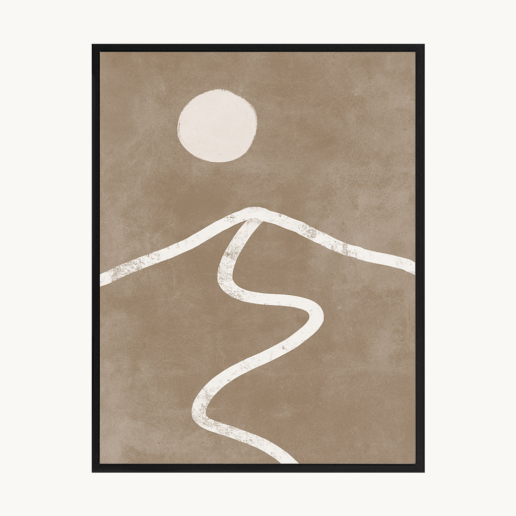 Cuadro Boho Paisaje Minimal Sol Beige
