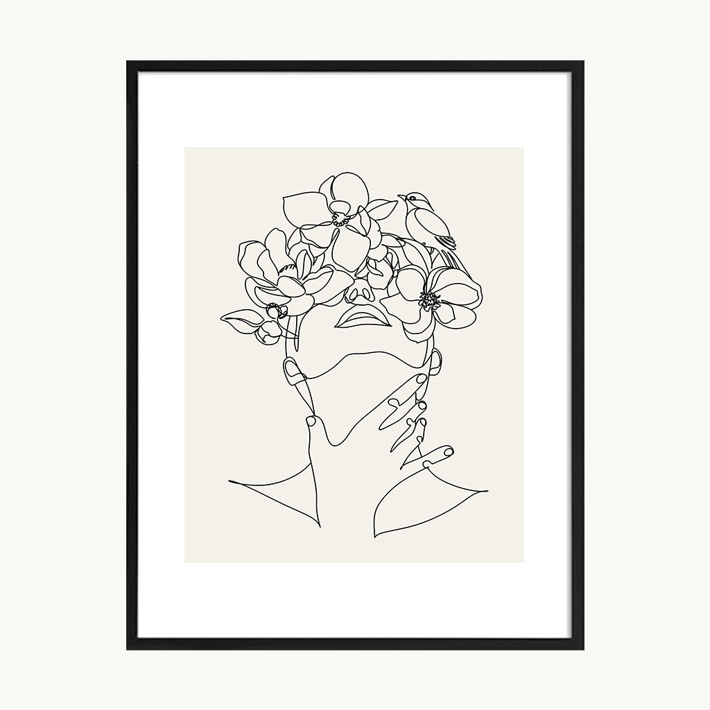 Set Cuadros Tríptico Figuras Dibujo Lineal Boho