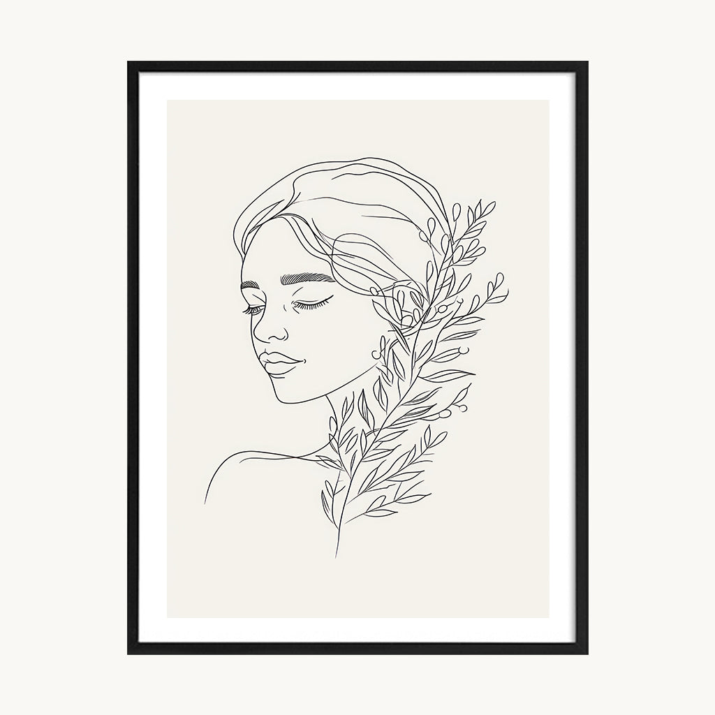 Cuadro Boho Perfil Femenino