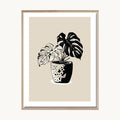 Cuadro Cocina Planta Minimal Negra