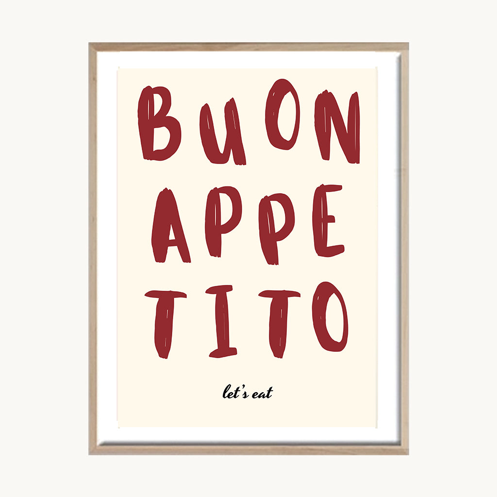 Cuadro Cocina Buon Appetito Tipográfico
