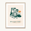 Cuadro Cocina Cafetera Clásica Verde
