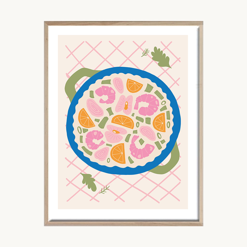 Cuadro Cocina Plato Fresco Ilustrado