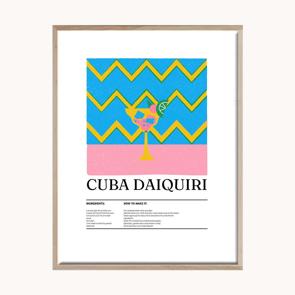 Cuadro Cocina Cuba Daiquiri Ilustrado