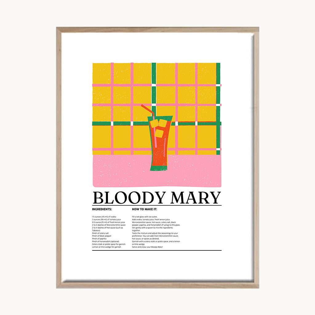 Cuadro Cocina Bloody Mary Ilustrado