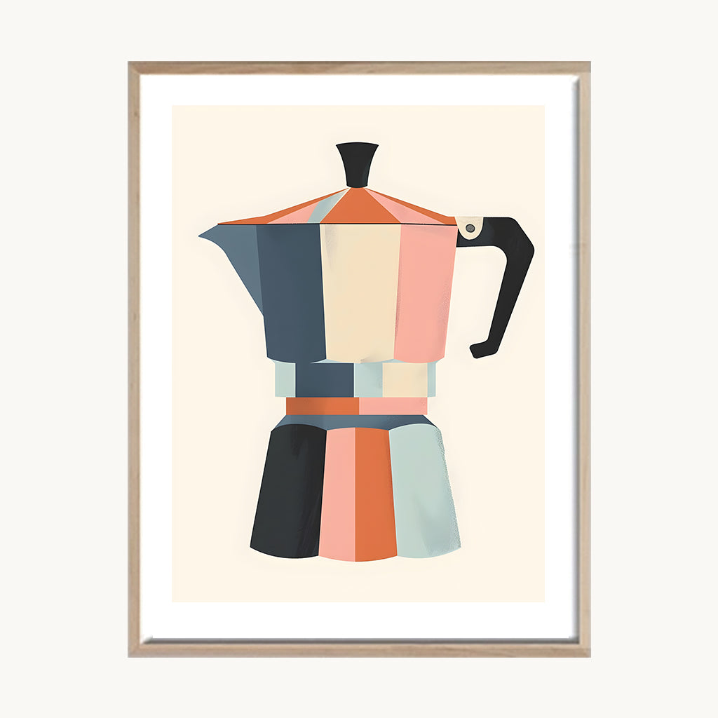 Cuadro Cocina Cafetera Retro multicolor