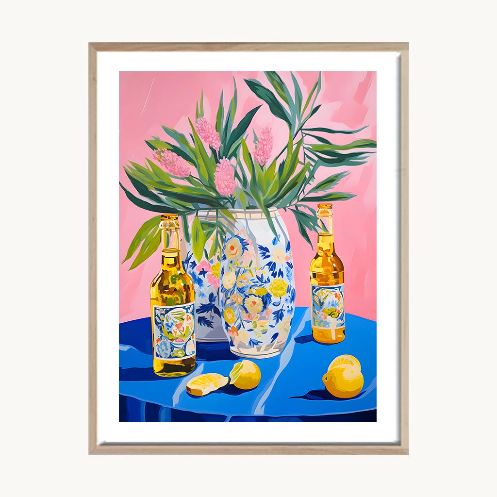 Cuadro Cocina Planta Tropical Azul