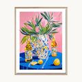 Cuadro Cocina Planta Tropical Azul