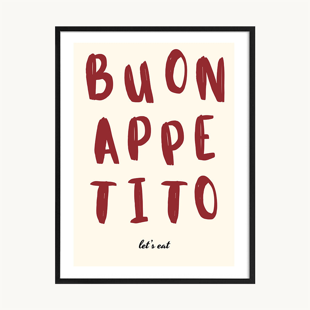 Cuadro Cocina Buon Appetito Tipográfico