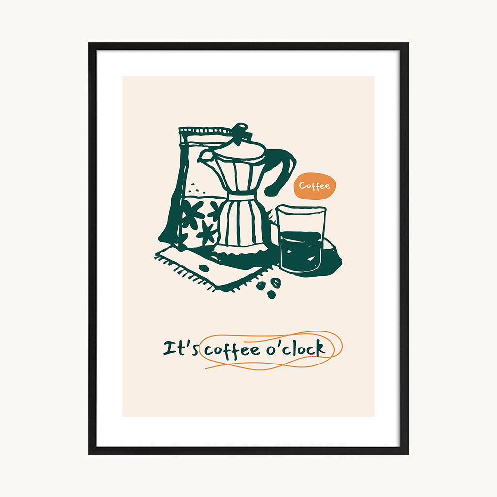 Cuadro Cocina Cafetera Clásica Verde