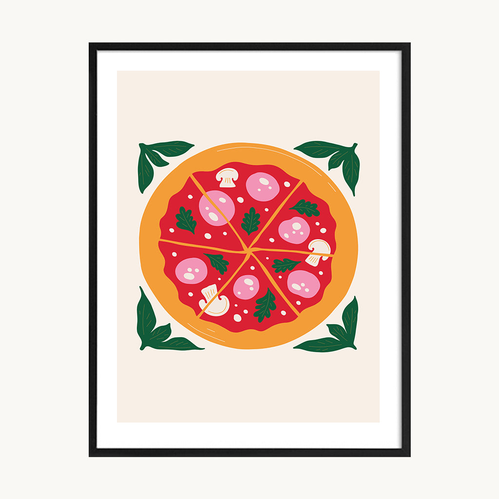 Cuadro Cocina Pizza Colorida Ilustrada