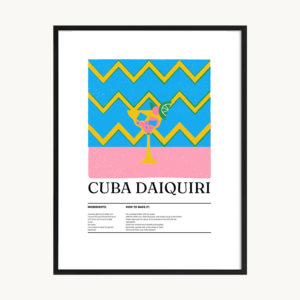 Cuadro Cocina Cuba Daiquiri Ilustrado