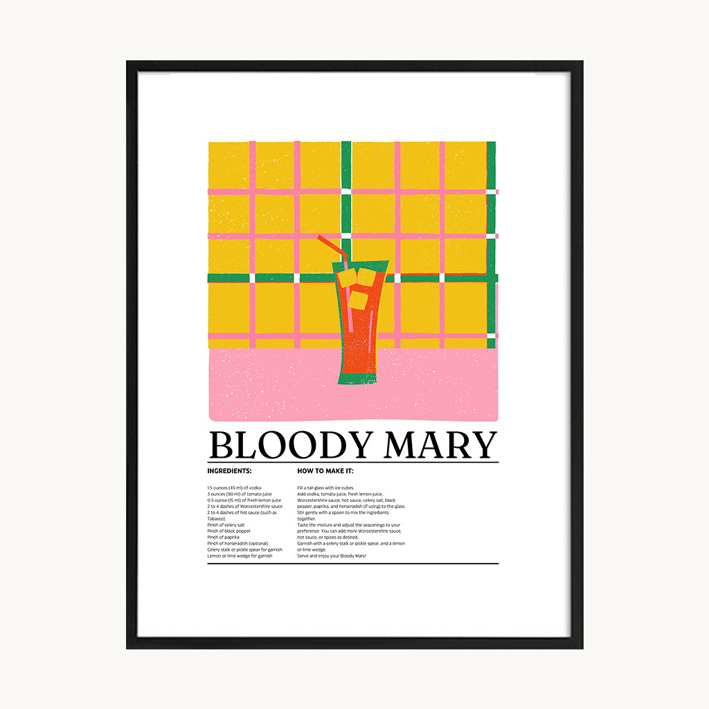 Cuadro Cocina Bloody Mary Ilustrado