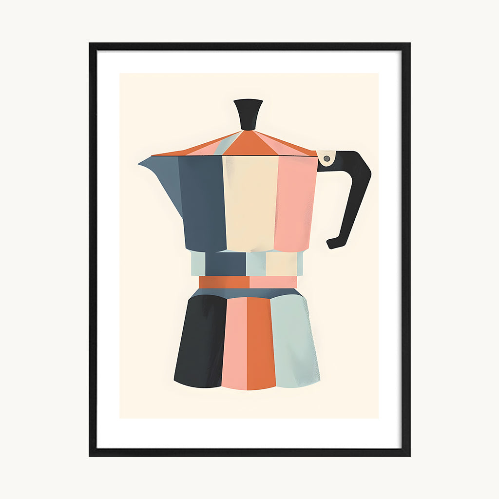 Cuadro Cocina Cafetera Retro multicolor