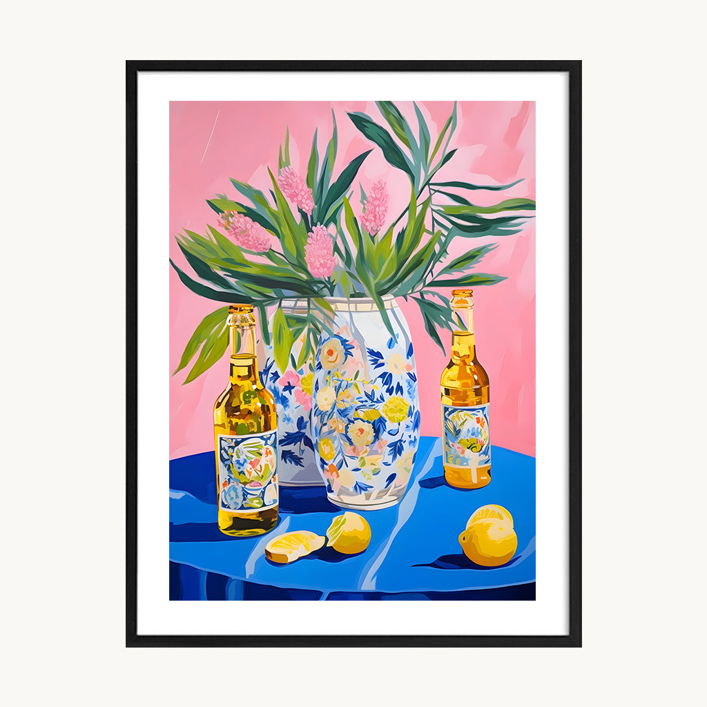 Cuadro Cocina Planta Tropical Azul