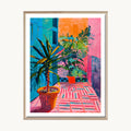Cuadro Pop Terraza Rosa Tropical