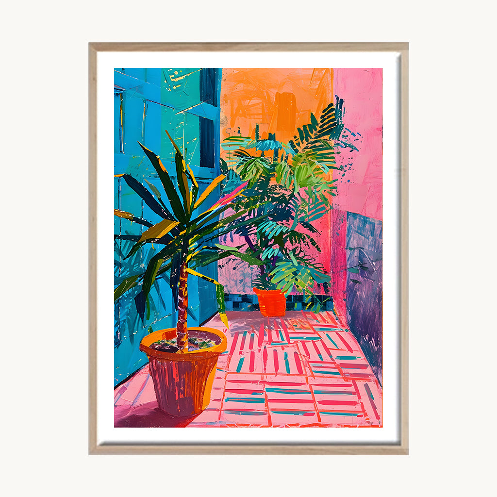 Cuadro Pop Terraza Rosa Tropical