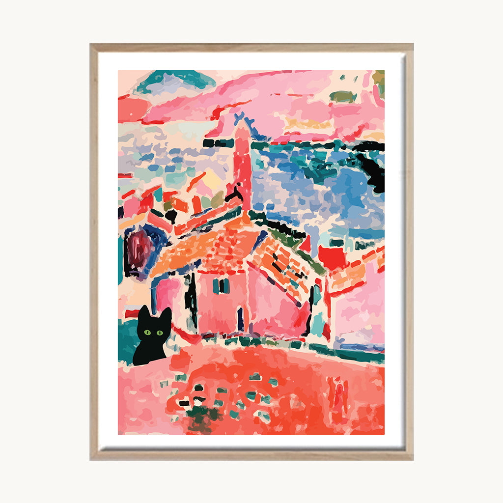Cuadro Pop Paisaje Rosa Artístico