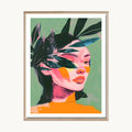Cuadro Pop Rostro Botánico Tropical
