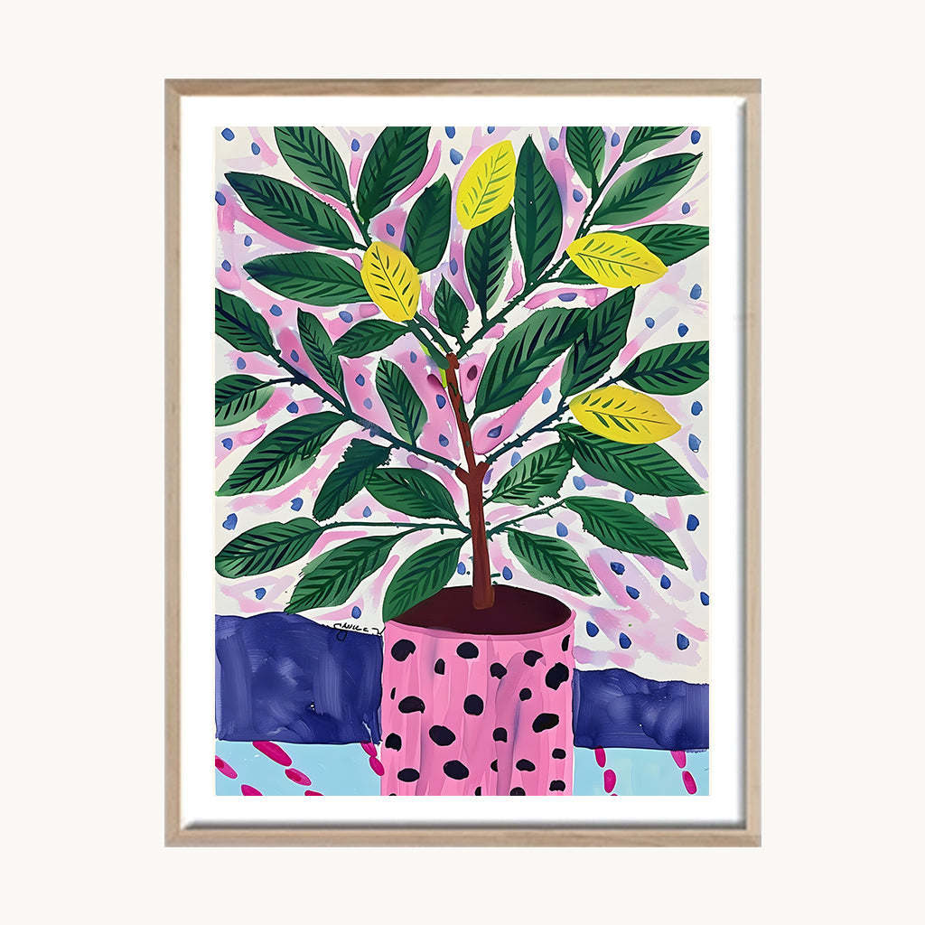 Cuadro Pop Planta Verde Ilustrada
