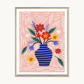 Cuadro Pop Florero Azul Lineal