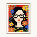 Cuadro Pop Retrato Floral con Gafas