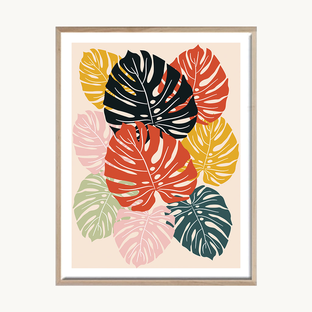 Cuadro Pop Hojas Tropicales Decorativas