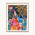 Cuadro Pop Mujer entre Flores Expresiva