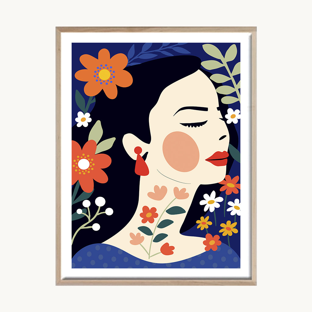 Cuadro Pop Retrato Artístico Floral