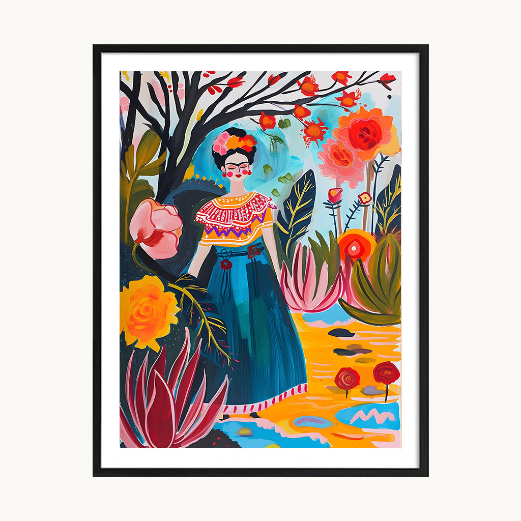 Cuadro Pop Frida Tropical