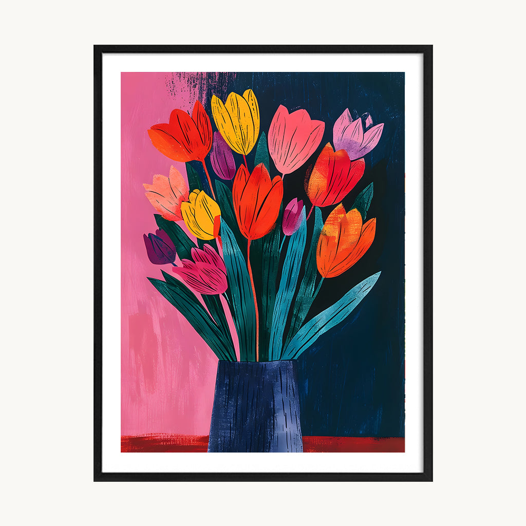 Cuadro Pop Tulipanes Fucsia Modernos
