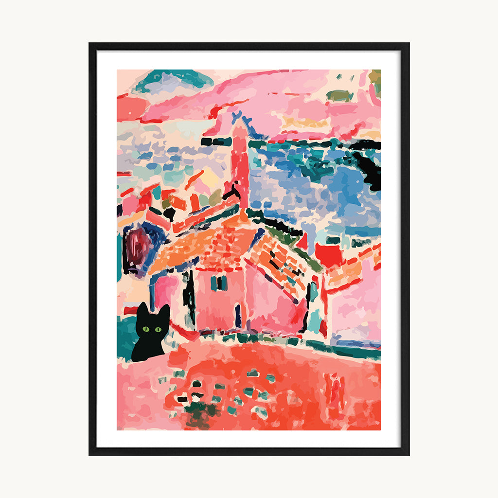 Cuadro Pop Paisaje Rosa Artístico