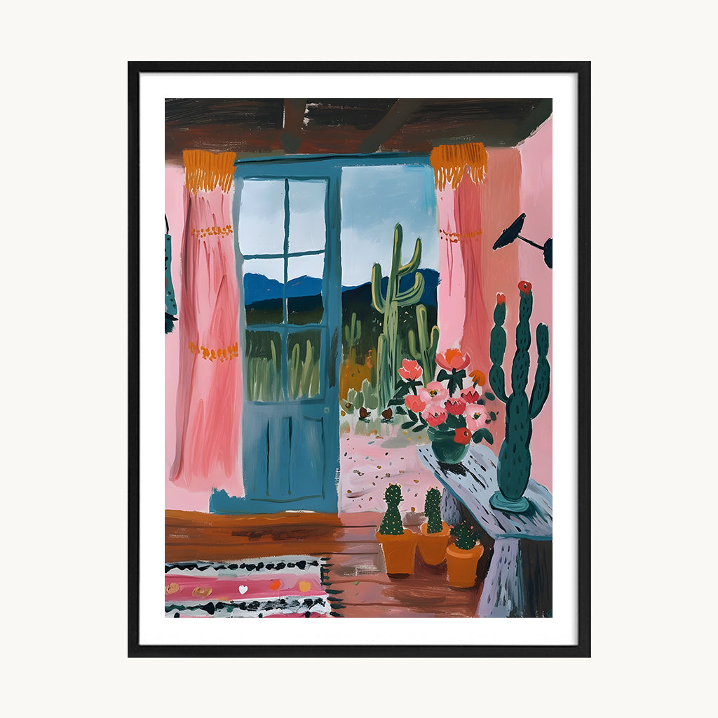 Cuadro Pop Ventana y cactus