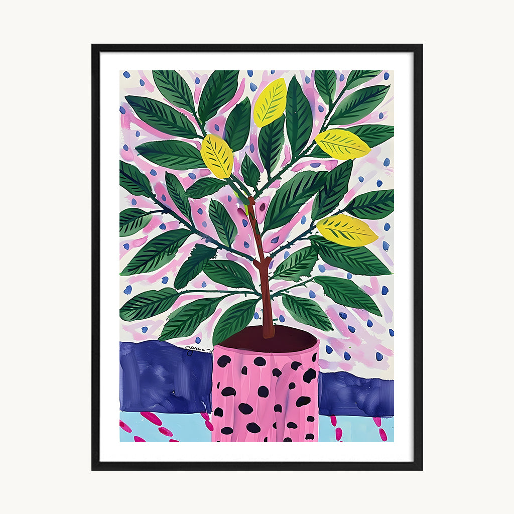 Cuadro Pop Planta Verde Ilustrada