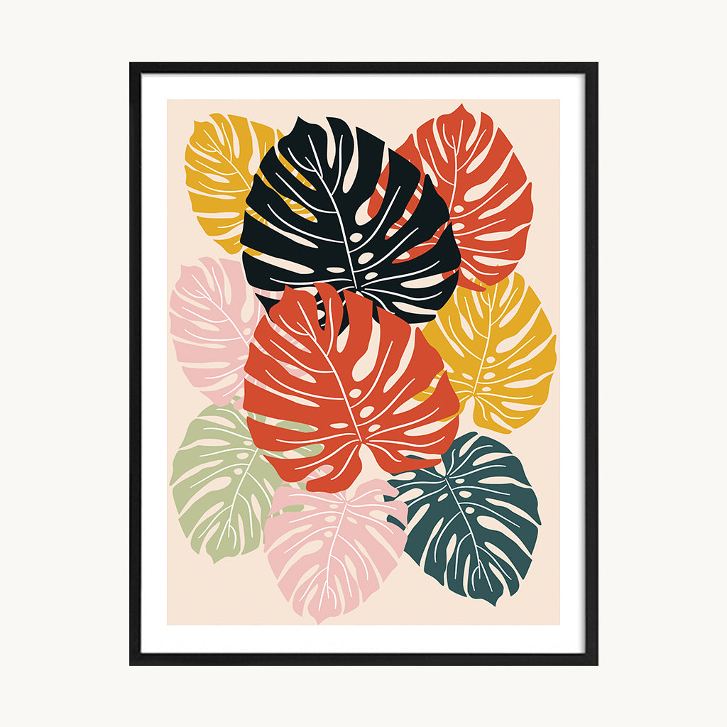 Cuadro Pop Hojas Tropicales Decorativas