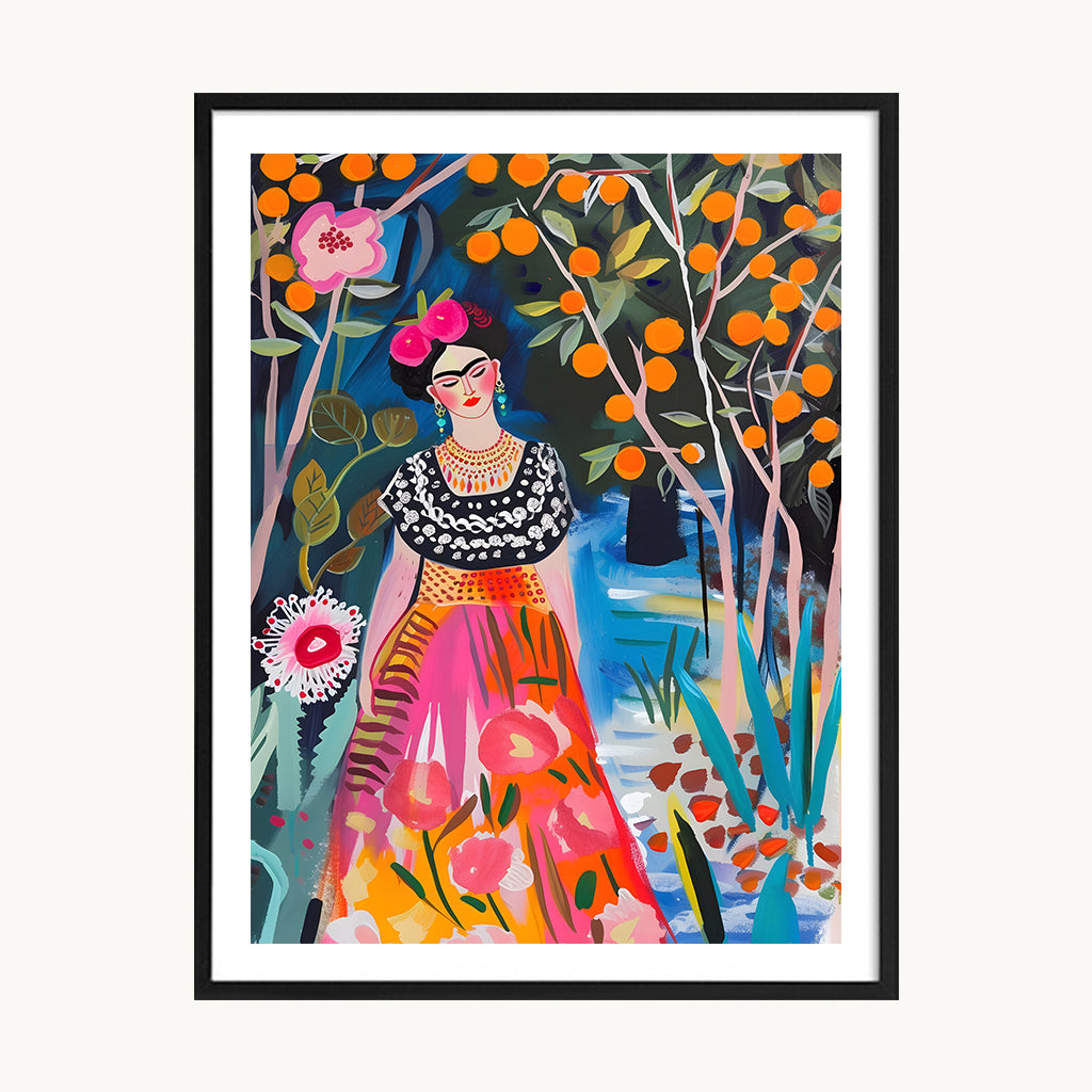 Cuadro Pop Mujer entre Flores Expresiva