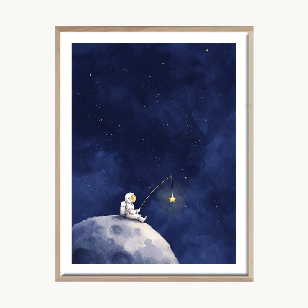 Cuadro Infantil Luna y estrella mágica