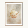 Cuadro Infantil Planeta Amarillo Pastel