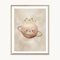 Cuadro Infantil Planeta Rosa Pastel