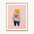 Cuadro Infantil Osito con flores