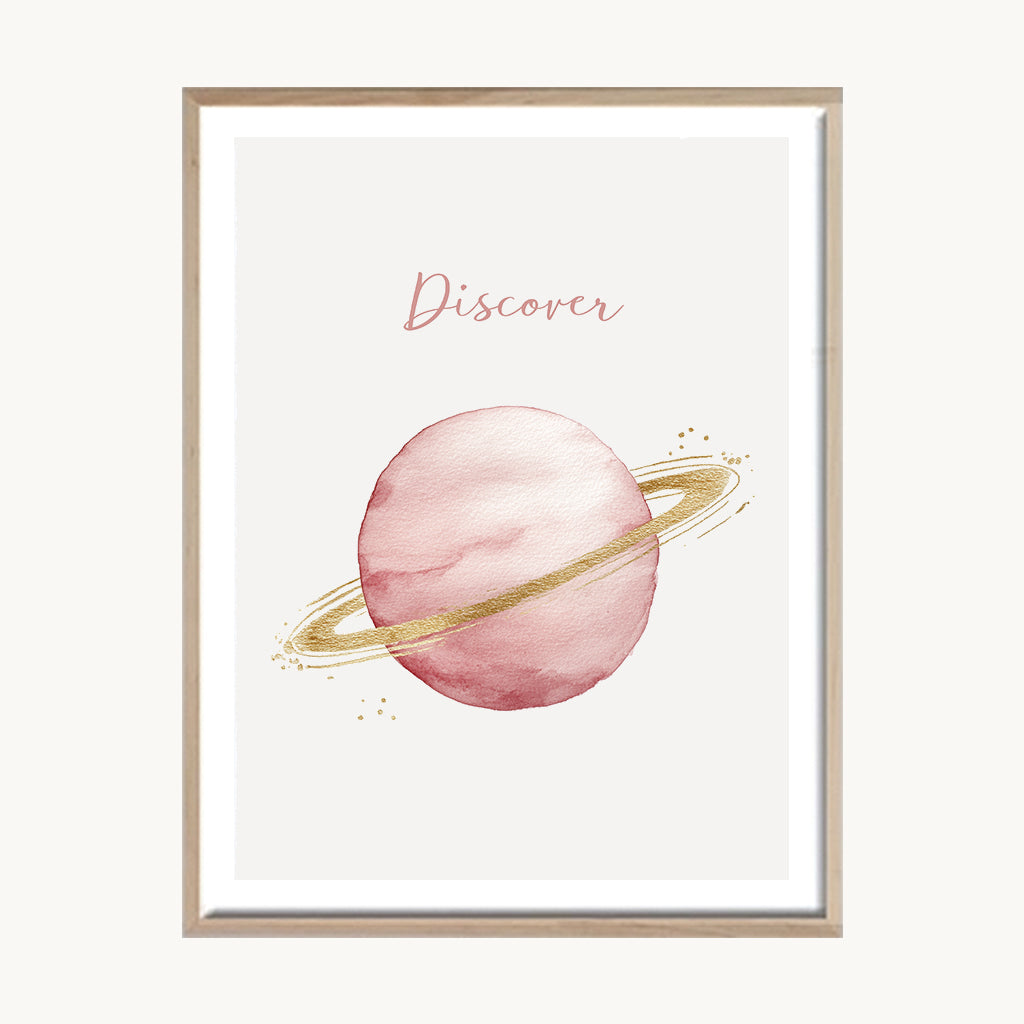 Cuadro Infantil Planeta Rosa