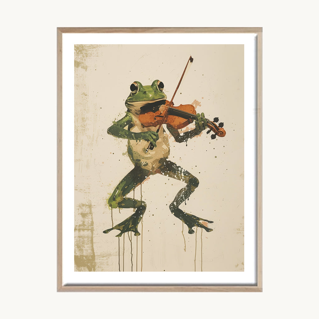 Cuadro Infantil Rana Violinista
