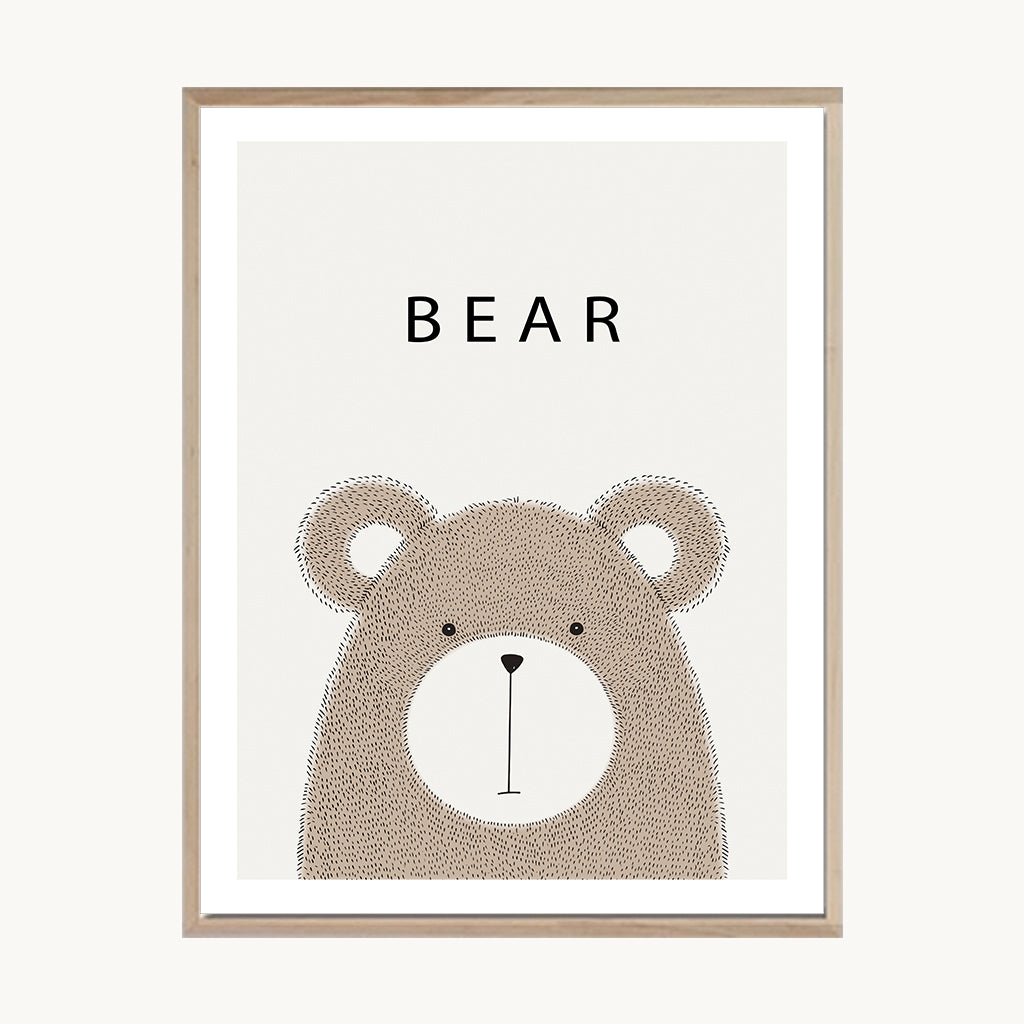 Cuadro Infantil Oso Minimal